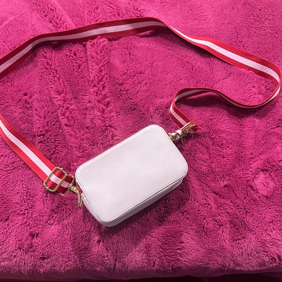 Mark & Graham Handbags - Women's Blush Pink Crossbody with Stripe Strap